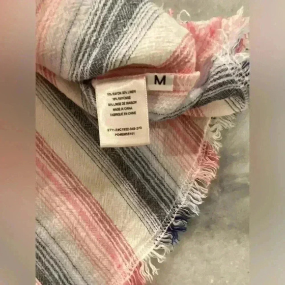 Anthropologie Cloth & Stone Ripped Hem Sleeveless Striped Shirt Dress Size M - Picture 7 of 11